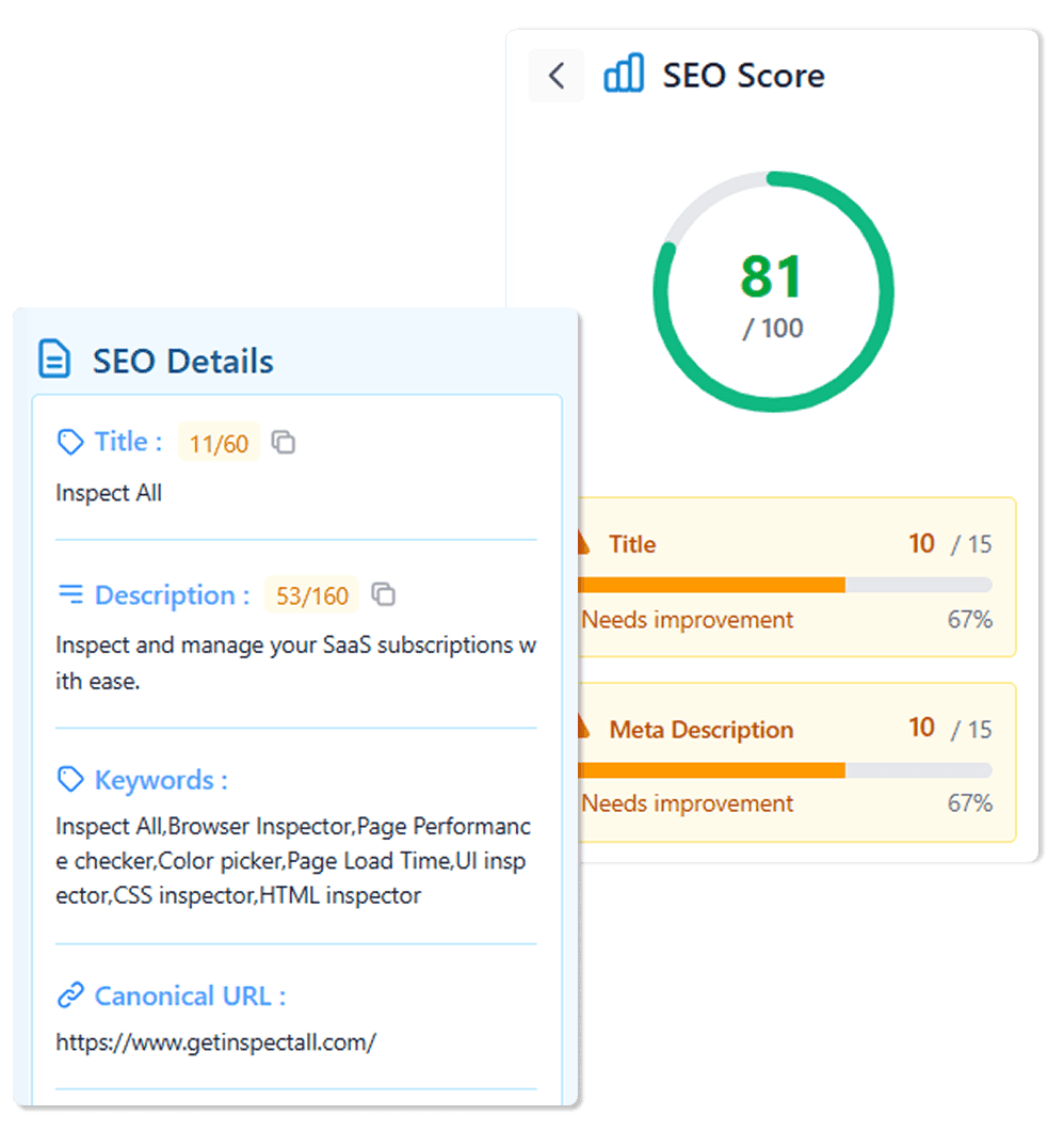 inspect all features